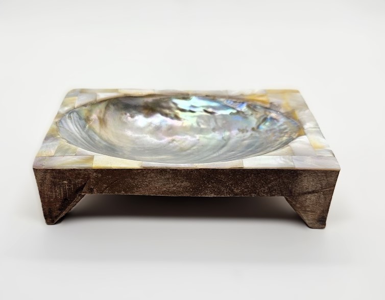 handcarved mother of pearl soap dish